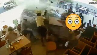 Car Crashes Through Restaurant Hitting a Woman While She was Eating