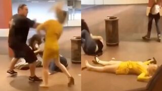 Karen Gets Soul Slapped out of her After Trying to Hit guy with her Heel