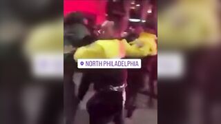 BLM  Sheep Gets The Last 8 IQ Points Bounced out of Her Head in Philly