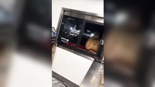 Unhinged Karen Wants Her Burger now.. Smashes Drive Thru Window
