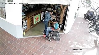 Guy Strangles Another Man in a Wheelchair over Unpaid Debt