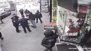 NYPD Sergeant gets dropped while interviewing a suspect