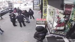 NYPD Sergeant gets dropped while interviewing a suspect