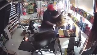 Female Shop Owner Turns The Tables on Robber With Her own Giant Knife