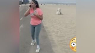 Karen calls Police on Woman for Jogging on the Beach.. Lol