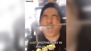 Low Life Thug Laughs at Asian For Giving Him His Food Before Payment.. Robs Him