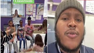 Psychopathic Racist Teacher Forces White Kids to Bow to Blacks in Class.