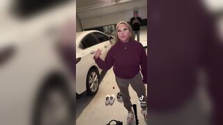 Angry Karen Confront Kids in Their Own Garage.