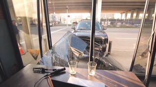 Car Smashes Through Café Window During Podcast Session!