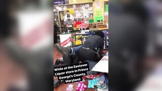 Guy Assaults a Cop at a Maryland Liquor Store....Things Get Wild!