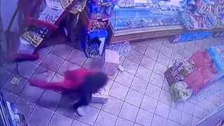 Man Knocks a Female Clerk Out With a Metal Pipe!