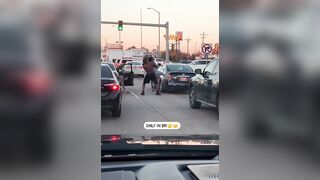 Karen Spits on a Man During Road Rage Dispute With His Girl & Paid The Price!