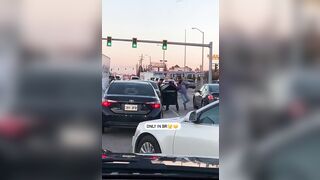 Karen Spits on a Man During Road Rage Dispute With His Girl & Paid The Price!