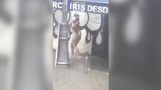 Women in Bikini Walks Through Sewage Water in this Shithole