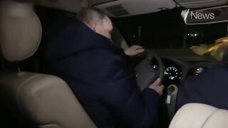 Russia's President Vladimir Putin Spotted Driving Around Ukraine Late at Night