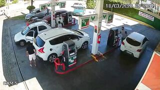 Gas Station Employee Pours Gasoline on Customer & Sets Him on Fire.