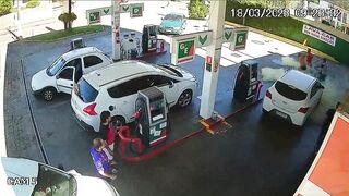 Gas Station Employee Pours Gasoline on Customer & Sets Him on Fire.