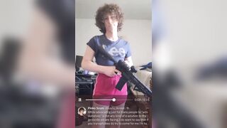 Transgender Shows Off Gun as a Warning to Transphobes!