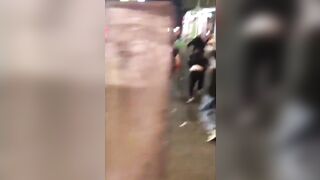 Man Trying to Attack People With a Cleaver Gets a Street Beatdown!
