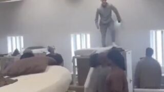 Inmate Tries to Escape a Beatdown in Prison.