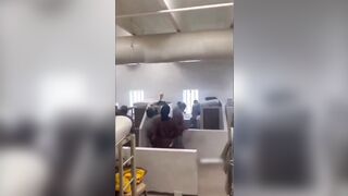 Inmate Tries to Escape a Beatdown in Prison.