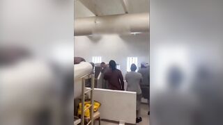 Inmate Tries to Escape a Beatdown in Prison.