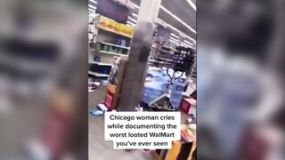 Woman in Tears after Seeing a Chicago Walmart was Ransacked by "Her People"