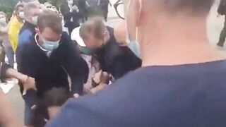 Pension Protester Bitch Slaps Mask Wearing French Tyrant Pres. Macron