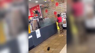 Woman Attacks McDonald's Staff Over Some Fries.. Gets Ass and Weave Handed to Her.