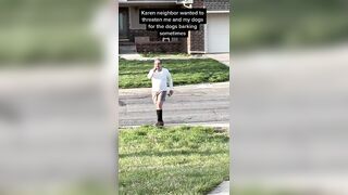 Male Karen Snaps on Lady Who's Dog Won't Stop Barking .. Threatens to Beat Her.