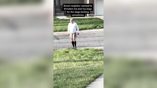 Male Karen Snaps on Lady Who's Dog Won't Stop Barking .. Threatens to Beat Her.