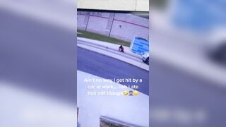 Employee Gets Launched Out His Sneakers Crossing The Street While During Lunch Break!