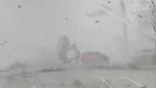 Tornado Flips A Car in Florida!