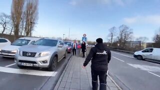 Man Late For Work Smacks Soy Boy Protestor For Blocking The Road!