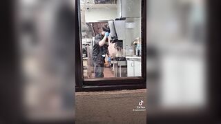 Taco Bell Employee Nodding off Mid-Shift (Tired or Drugs)