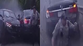 DAMN: 17-Year-Old Lost Control of Vehicle & Almost Killed This Police Officer!