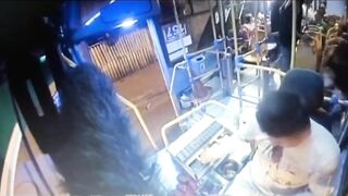 Bus Driver Stabbed in The Neck for No Reason by Passenger with a Machete