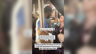 Woman Punched in NYC Subway in front of Husband and Kids... Husband Does Nothing.