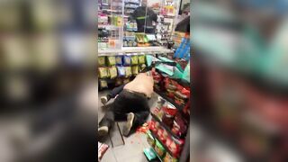 Two Losers Throw Hands Right in Front of Little Kids in a Convenience Store