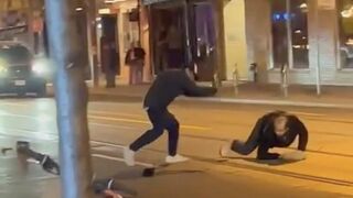 WTF... Man Attacks Another Man with a Full Blown Snake in Toronto