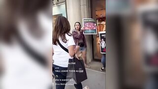Anti-Fur Karen's Beg a Lady Not to Shop at Max Mara In NYC