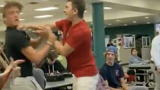 Student Choked Out After Trying To Stab His Classmate With A Pencil!