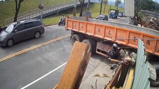 Biker Smashes into Semi, Gets Head Stuck, Somehow Survives