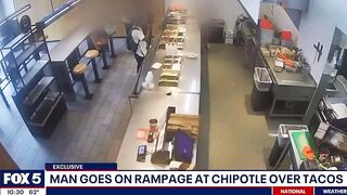 Thug Goes Nuts over Taco's in a Chipotle