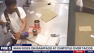 Thug Goes Nuts over Taco's in a Chipotle