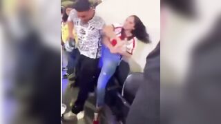 Abusive Toxic Woman Attacks Her Man During Soccer Game!