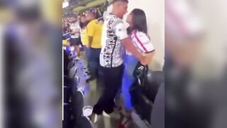 Abusive Toxic Woman Attacks Her Man During Soccer Game!