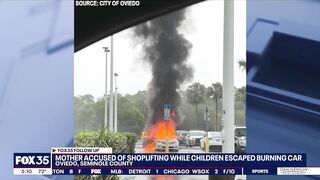 Car Catches Fire With Kids in it While Mother Went Inside Store to Shoplift.