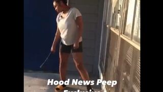 INSANE Woman With an Ax Does Her Best Shinning Impression on Neighbors House.