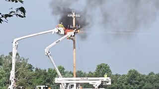 Linemen Rescues a Co-Worker Seconds Away From Being Burned!